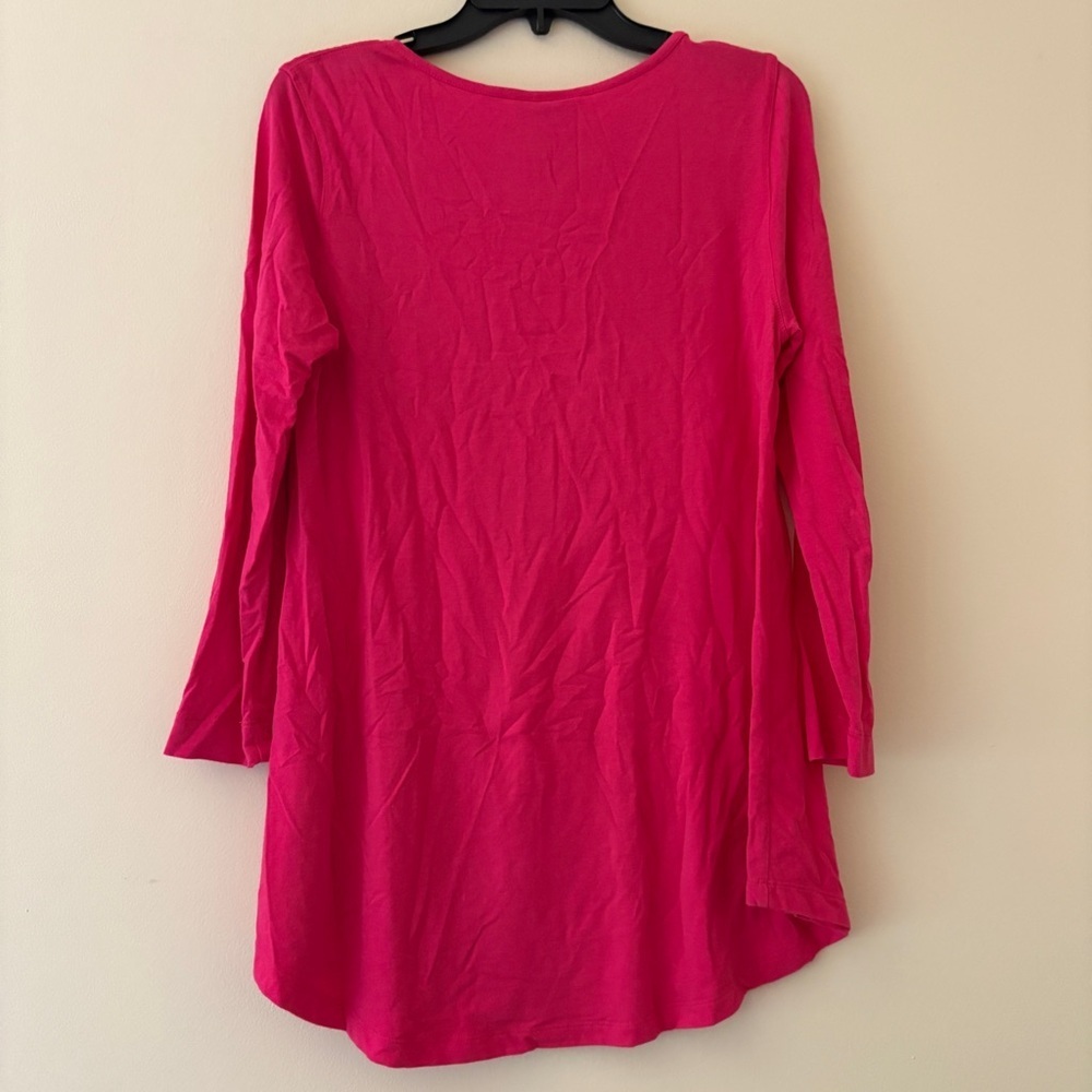Multiples Hot Pink Long Sleeve Tunic Top Small - Picture 2 of 3